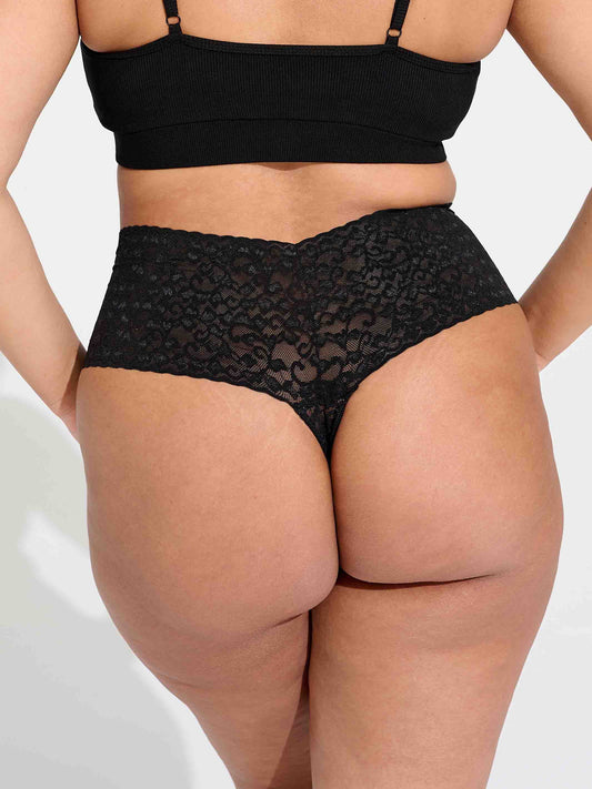 Alison – Women's Sleek & Elegant High Waist Lace Thong