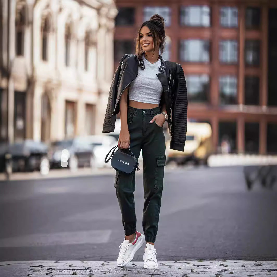 Jessica – Women's Slim-fit Casual Black Vegan Leather Jacket