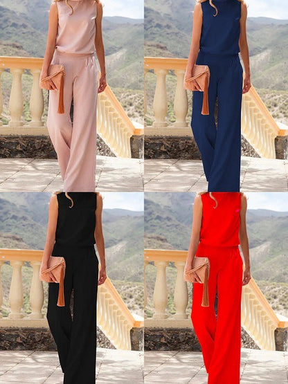 Women's Elegant Sleeveless Wide-Leg Jumpsuit for Special Occasions and Daily Wear