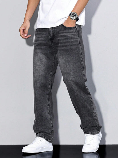Men's Casual Loose Fit Straight Leg Jeans – Everyday Versatile Style