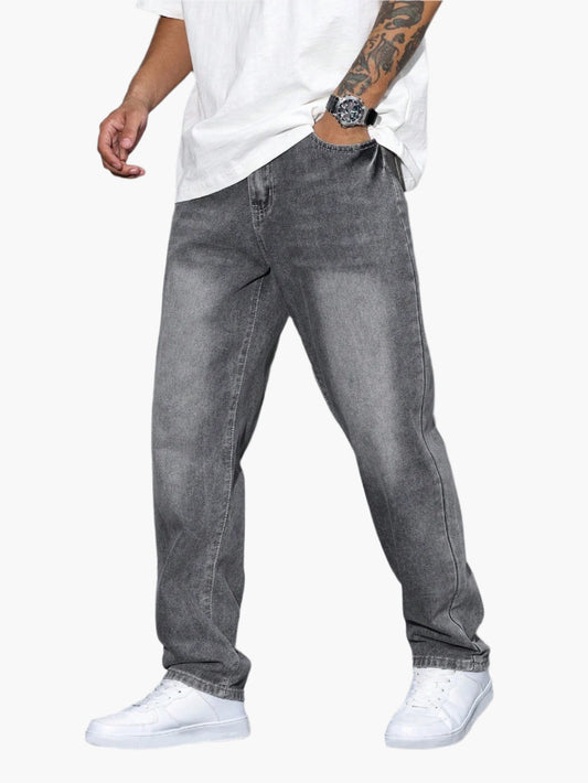 Men's Casual Loose Fit Straight Leg Jeans – Everyday Versatile Style