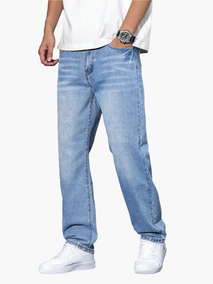 Men's Casual Loose Fit Straight Leg Jeans – Everyday Versatile Style