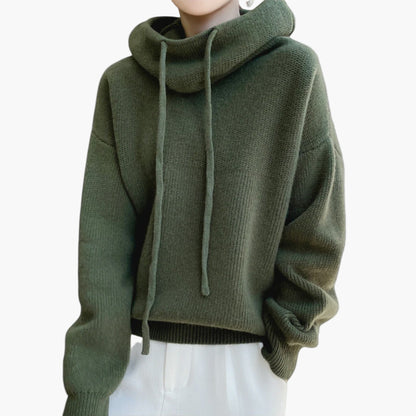 Women's Cozy Knit Hoodie Pullover Sweatshirt Casual Style