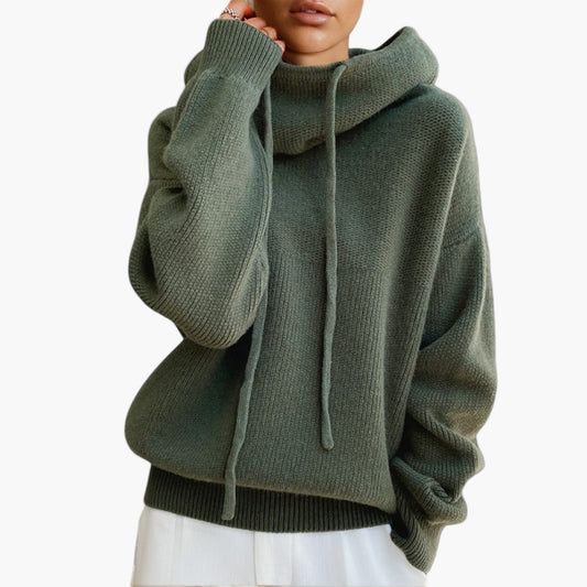 Women's Cozy Knit Hoodie Pullover Sweatshirt Casual Style