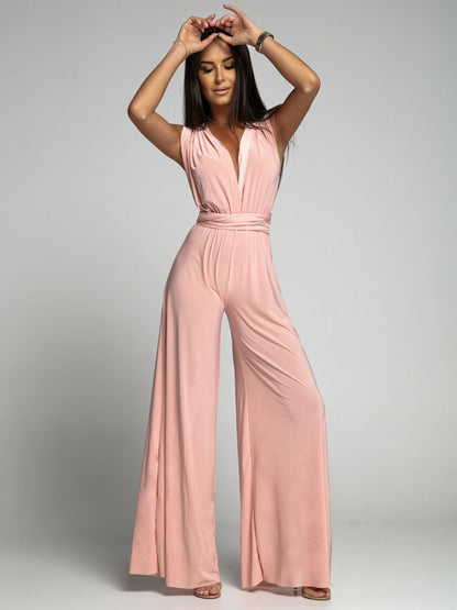 Women's Elegant Wide Leg Sleeveless Jumpsuit for Casual & Formal Occasions