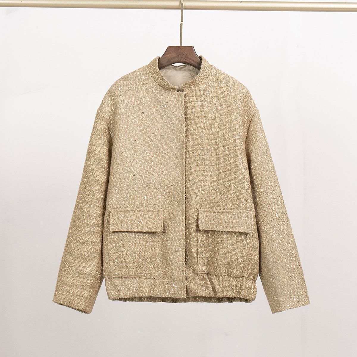 Angela – Gold Silk Sequin Jacket