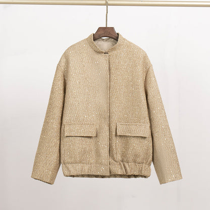 Angela – Gold Silk Sequin Jacket