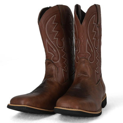 Men's Western Cowboy Boots – Classic Mid-Calf Slip-On for Ranch and Everyday Wear