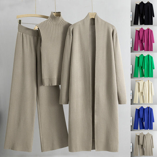 Jacqueline – Stylish Knitted Sleeveless Vest Sweater and Wide-leg Pants Set