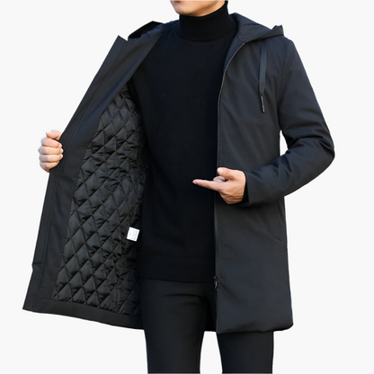 Men's Sporty Winter Padded Waterproof Hooded Jacket – Windproof Casual Outerwear