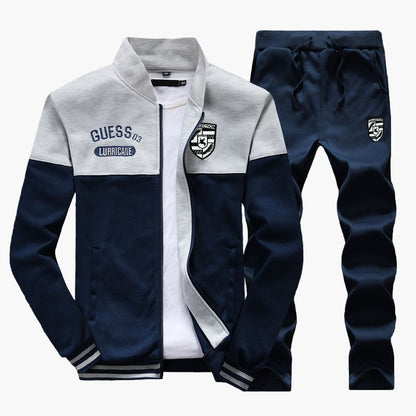 Men's Athletic Baseball Style Tracksuit Set – Sporty Training and Casual Outfit