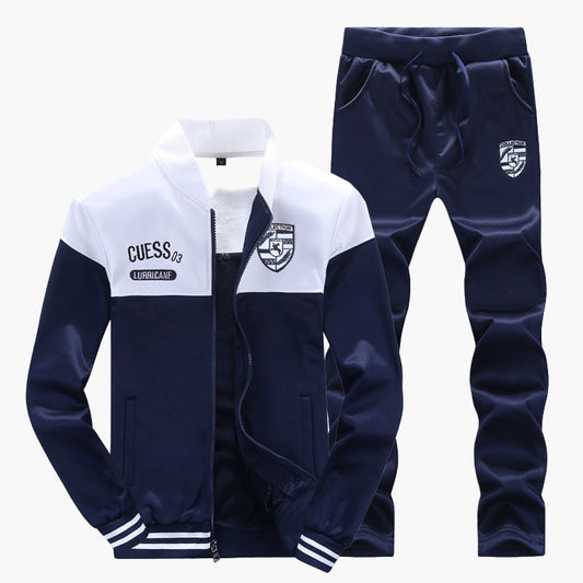 Men's Athletic Baseball Style Tracksuit Set – Sporty Training and Casual Outfit