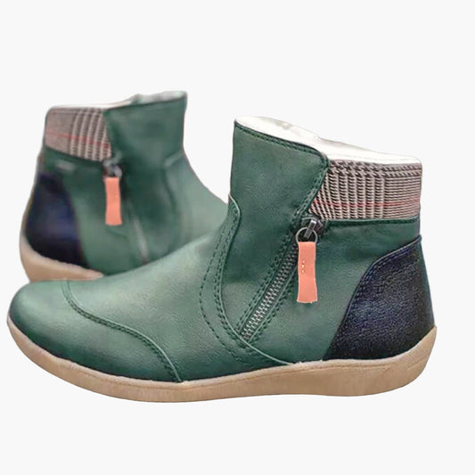 Women's Orthopedic Casual Ankle Boots with Zipper for Comfort and Support