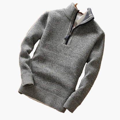 Men's Quarter Zip Knit Pullover Sweater - Relaxed Fit Casual & Smart Style