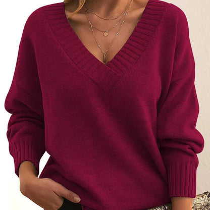 Melanie – Loose V-neck Casual Sweater