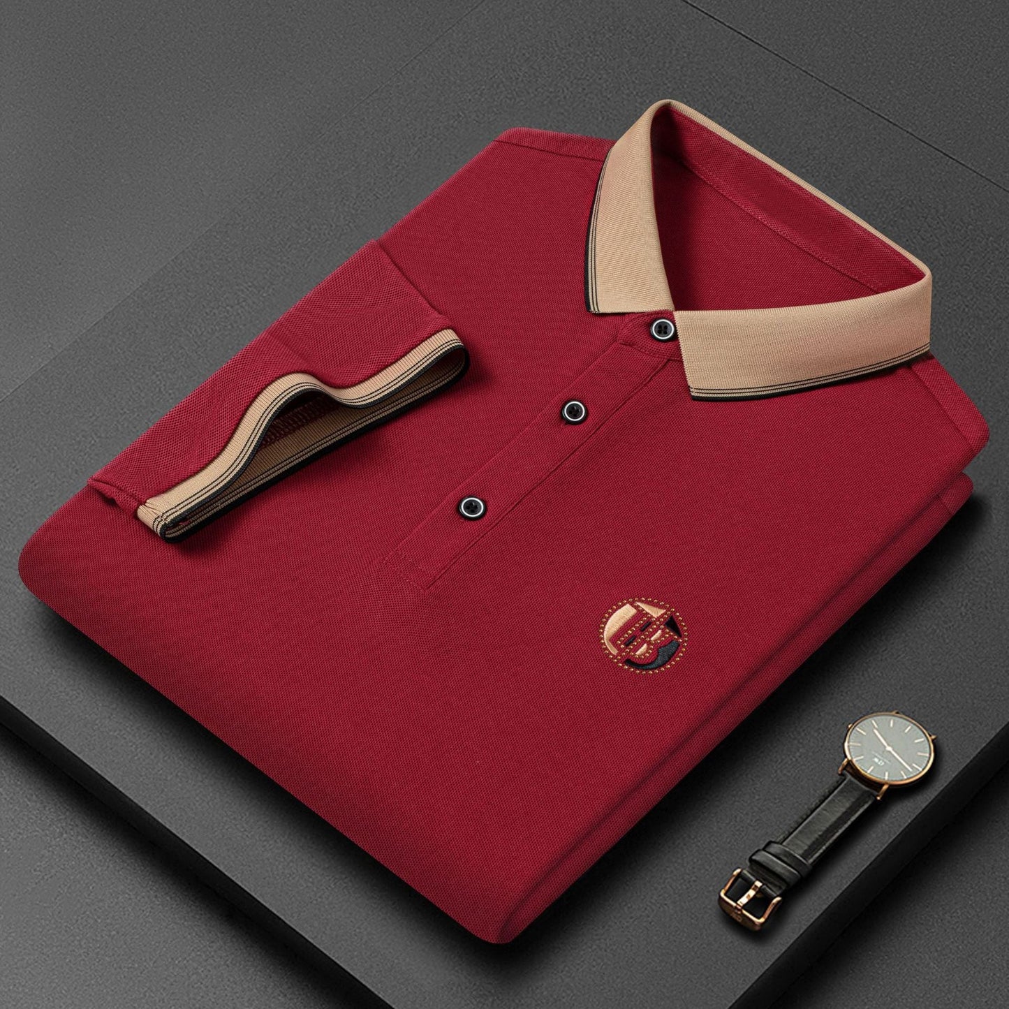 Alexander – Casual Short Sleeve T-shirt with Embroidered Rhinestones