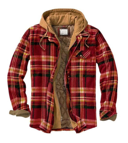 Jamie – Thickened Cotton Padded Plaid Long Sleeve Loose Hooded Jacket