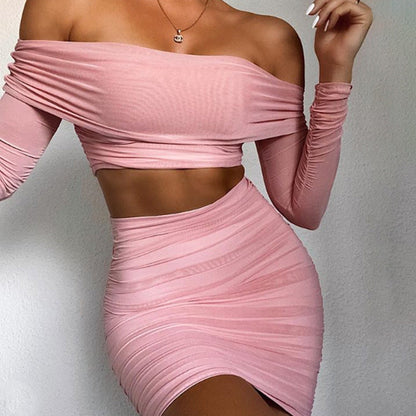 Jessie – Sexy Pleated One Shoulder Skirt