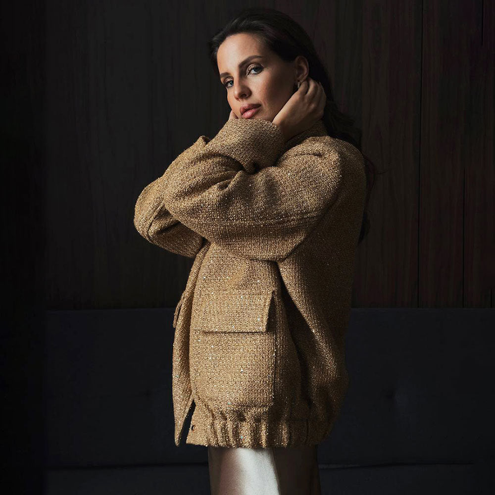 Angela – Gold Silk Sequin Jacket