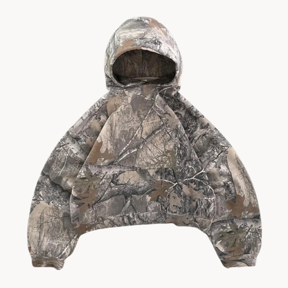 Unisex Oversized Camouflage Streetwear Hoodie – Relaxed Fit Outdoor Pullover