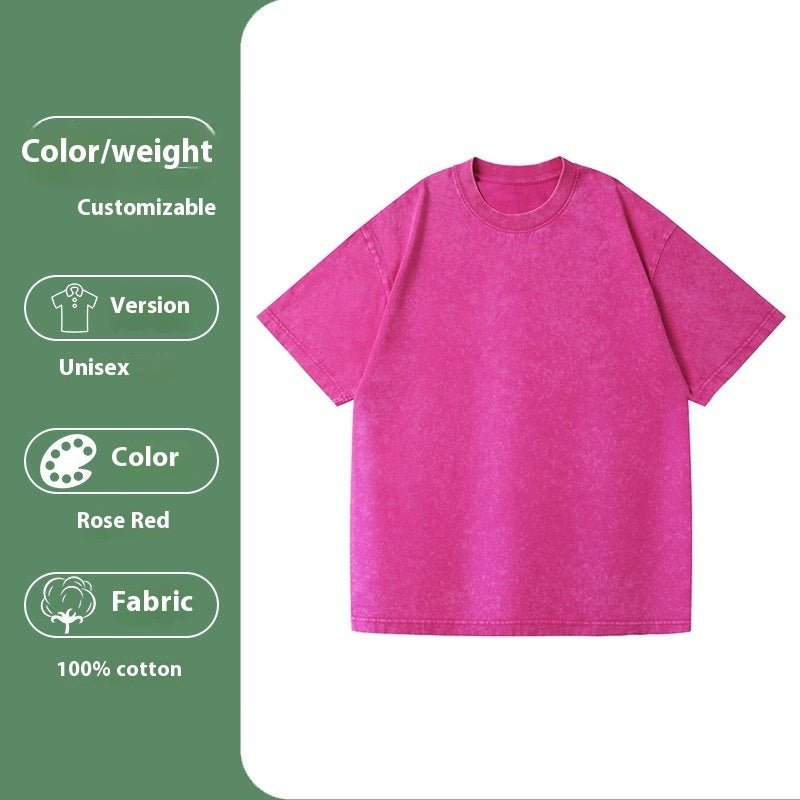 Jim – Loose Cotton Washed T-shirt with Drop-Shoulder