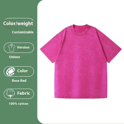 Jim – Loose Cotton Washed T-shirt with Drop-Shoulder