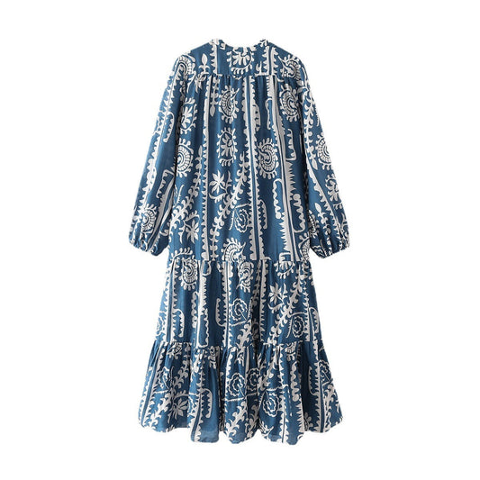 Helen – Fashion Layered Print Dress