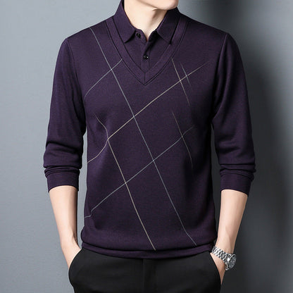 Donald – Men's Long Sleeve Plaid T-shirt