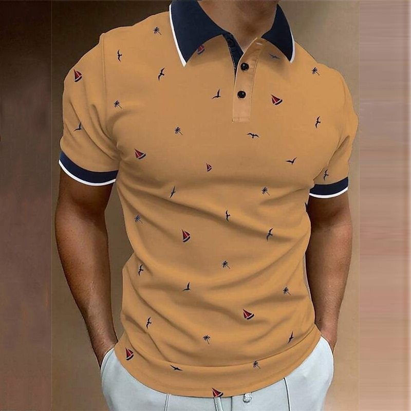 Calvin – Short Sleeve Sailboat Print Street Style T-Shirt