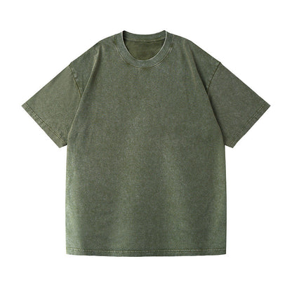 Jim – Loose Cotton Washed T-shirt with Drop-Shoulder
