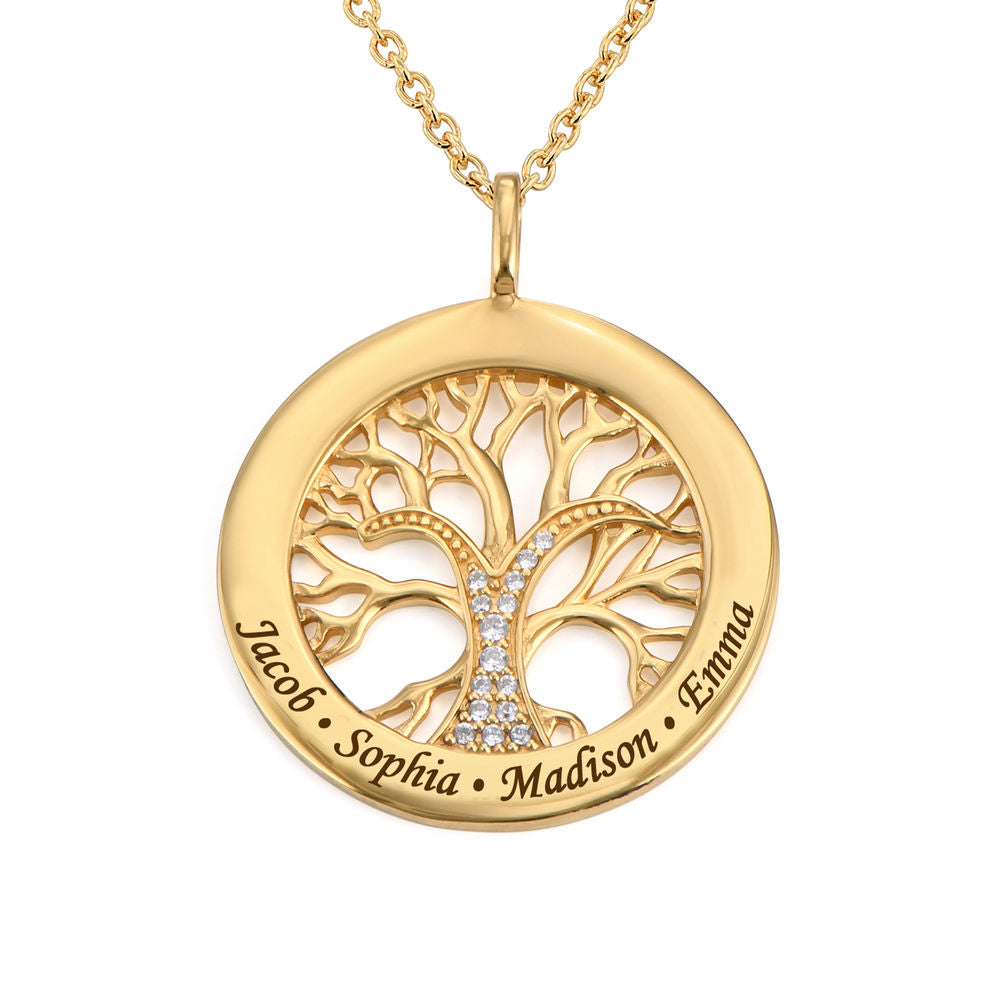 Francesca – Women's Family Tree Necklace with Engraving and Zirconia