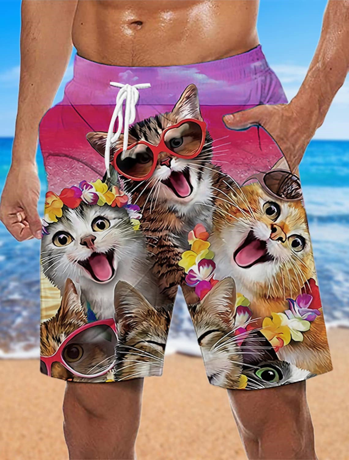 Kevin – Loose Beach Pants with 3D Printed Pattern