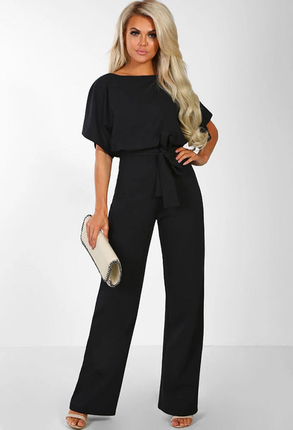 Claire – 7-Color Fashion Lace-up Button Short-sleeved Jumpsuit