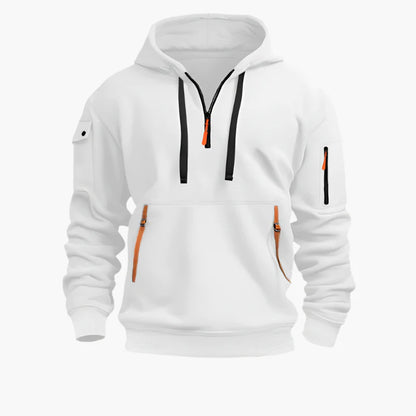 Men's Tactical Urban Zip-Up Hoodie with Utility Pockets