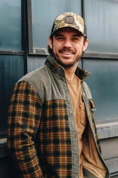 Men's Outdoor Plaid Fleece-Lined Shirt Jacket – Classic Stand Collar Workwear