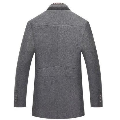 Men's Modern Slim Fit Pea Coat with Removable Collar – Elegant Business & Evening Outerwear