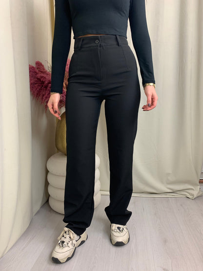 Karen – Women's Sleek Black Power Pants