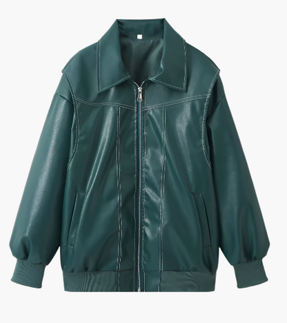 Women's Oversized Bomber Jacket – Trendy Streetwear Casual Zip-Up Comfort Fit