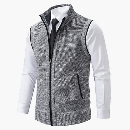 Men's Classic Business Casual Zipper Vest – Versatile Layer for Office and Everyday Style