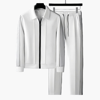 Men's Athletic Track Suit Set with Modern Sporty Stripes - Casual and Activewear