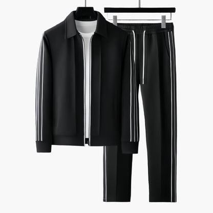 Men's Athletic Track Suit Set with Modern Sporty Stripes - Casual and Activewear