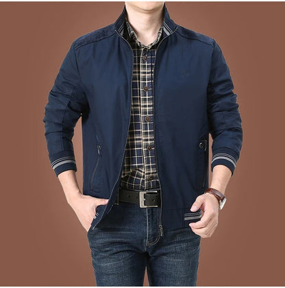 Men's Classic Bomber Jacket for Spring and Summer - Fashionable Lightweight Outerwear