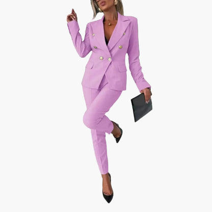 Women's Double-Breasted Business Suit – Tailored Fit, Elegant Office & Formal Wear