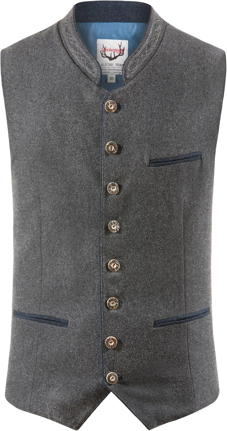 Men's Traditional Bavarian Vest – Classic Oktoberfest Style, Elegant Trachten Waistcoat