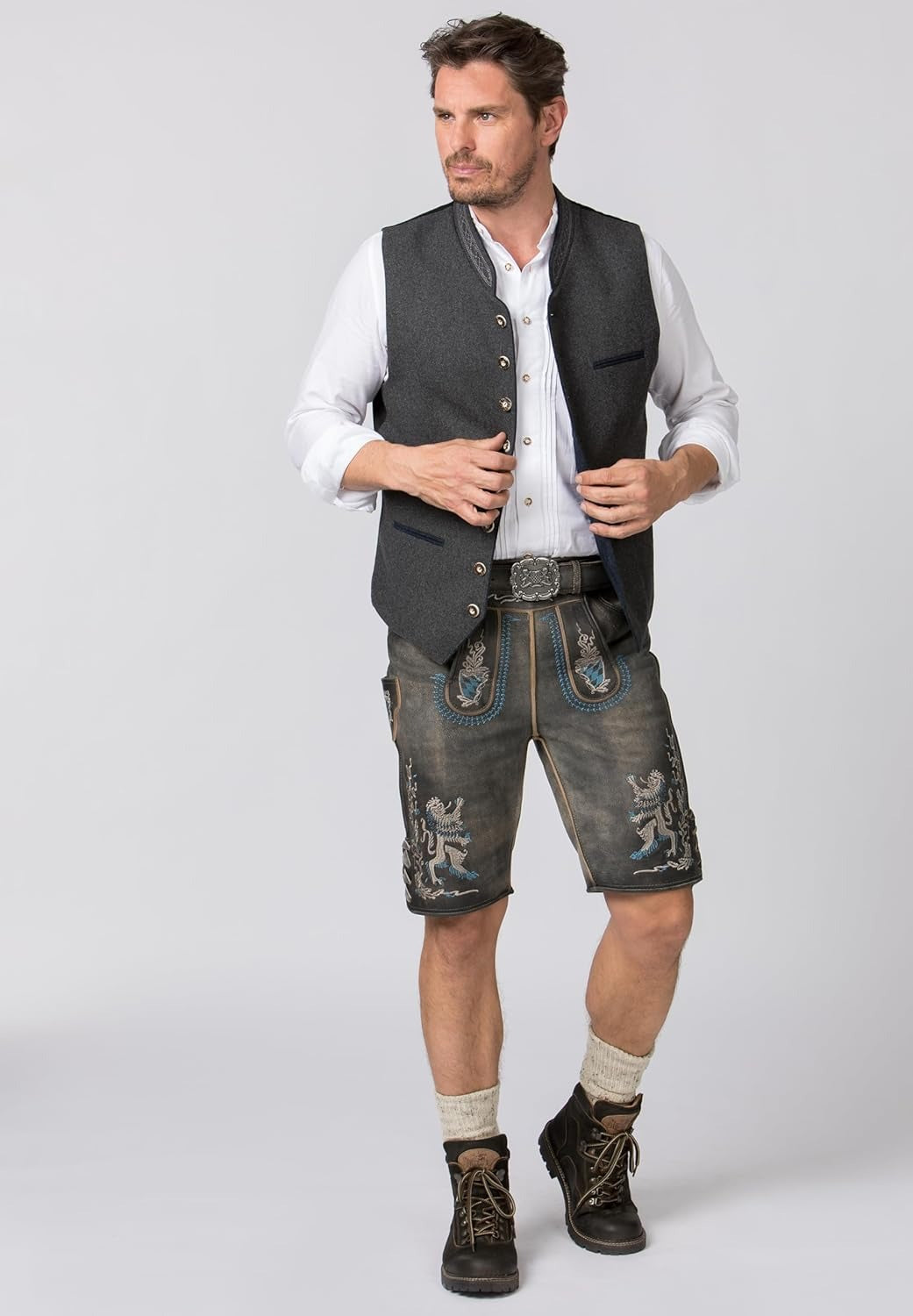 Men's Traditional Bavarian Vest – Classic Oktoberfest Style, Elegant Trachten Waistcoat
