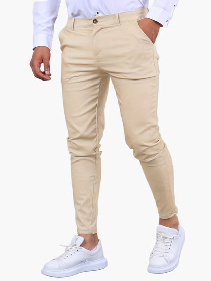 Men's Skinny-Fit Chino Pants Modern Tailored Style for Casual and Semi-Formal