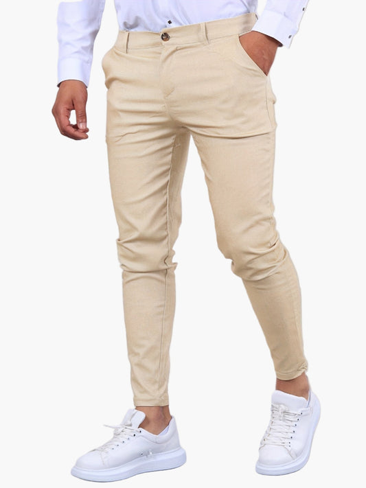 Men's Skinny-Fit Chino Pants Modern Tailored Style for Casual and Semi-Formal
