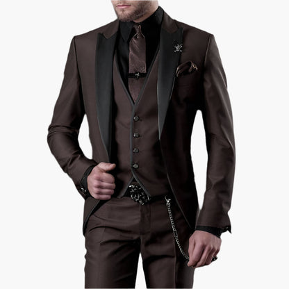 Men's 3-Piece Classic Business Suit Set – Formal Slim Fit Outfit for Special Occasions