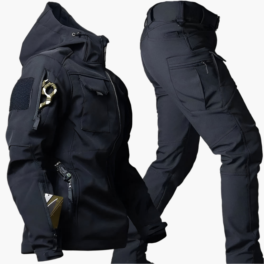 Men's Outdoor Tactical Softshell Jacket and Pants Set - Waterproof Windproof Hiking Gear