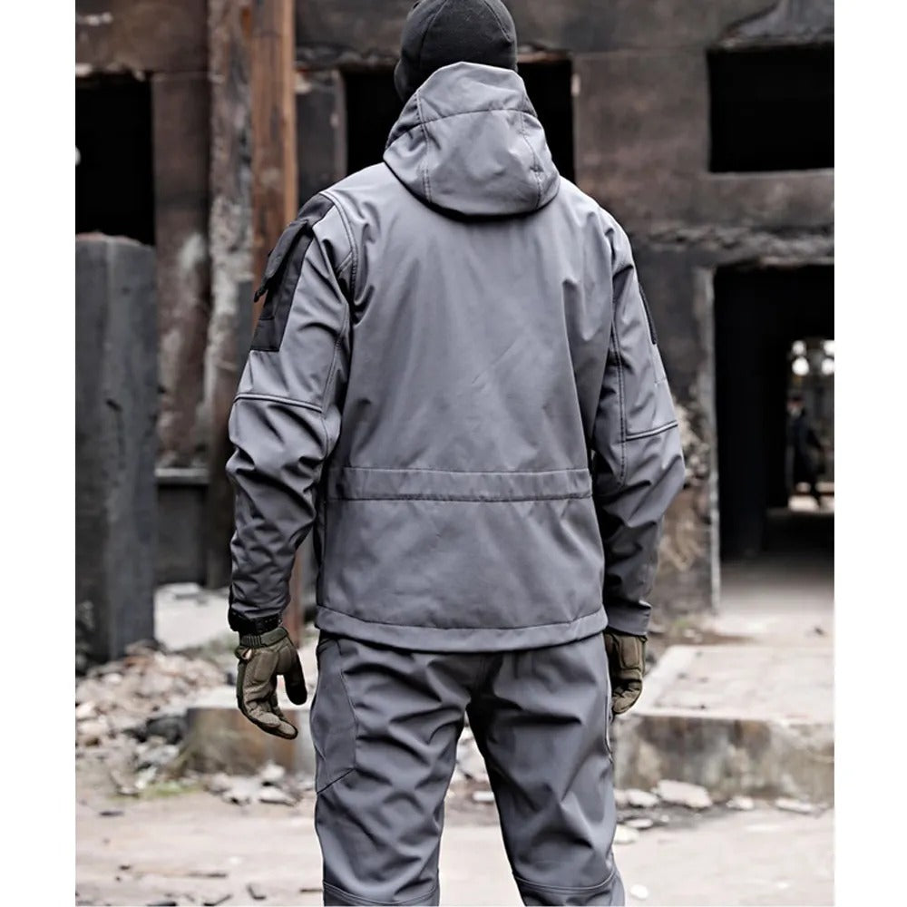 Men's Outdoor Tactical Softshell Jacket and Pants Set - Waterproof Windproof Hiking Gear